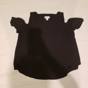 Black cold shoulder blouse